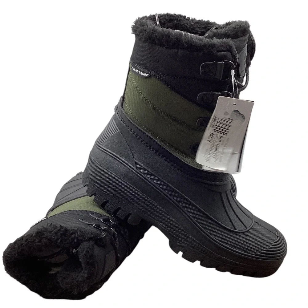 Polar Range Decker Men 11 Snow Boots Olive Green Black Waterproof Winter Duck